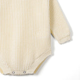 Classic Chunky Knit Baby Romper in Cream - Aaria Tees Aaria Tees