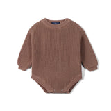 Classic Chunky Knit Baby Romper in Mocha - Aaria Tees Aaria Tees