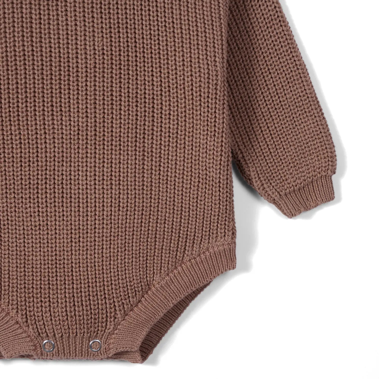 Classic Chunky Knit Baby Romper in Mocha - Aaria Tees Aaria Tees