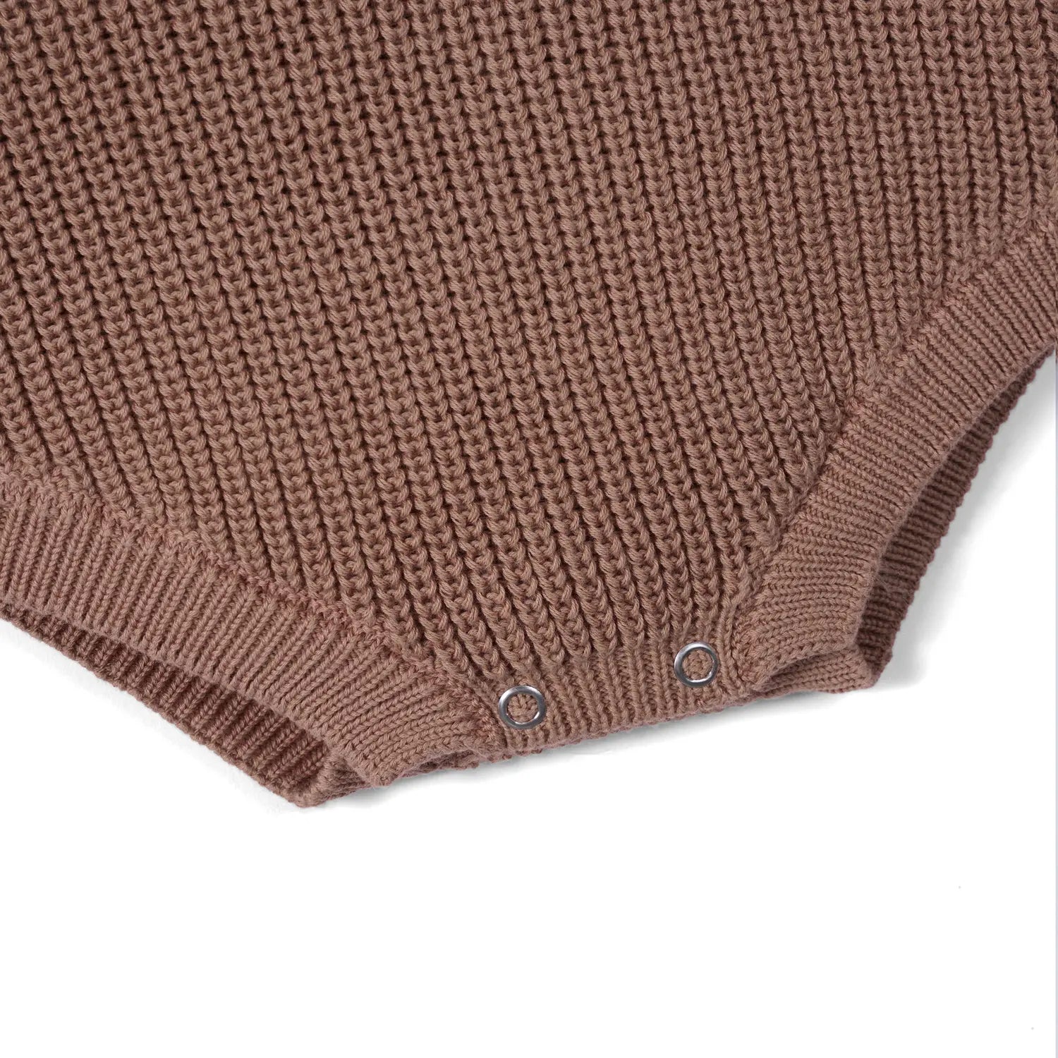 Classic Chunky Knit Baby Romper in Mocha - Aaria Tees Aaria Tees