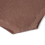 Classic Chunky Knit Baby Romper in Mocha - Aaria Tees Aaria Tees