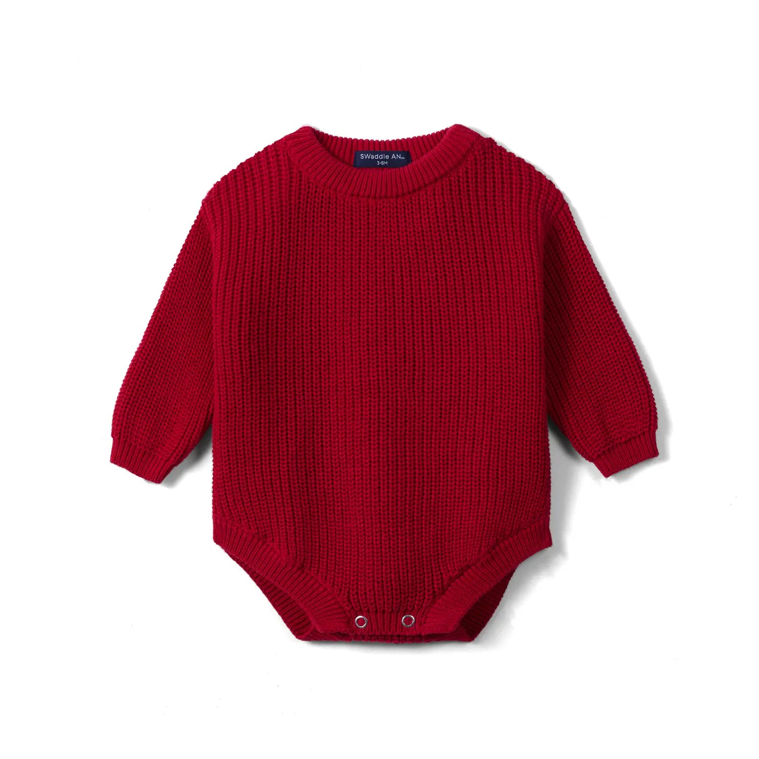 Classic Chunky Knit Baby Romper in Red Xmas - Aaria Tees Aaria Tees