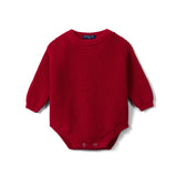 Classic Chunky Knit Baby Romper in Red Xmas - Aaria Tees Aaria Tees