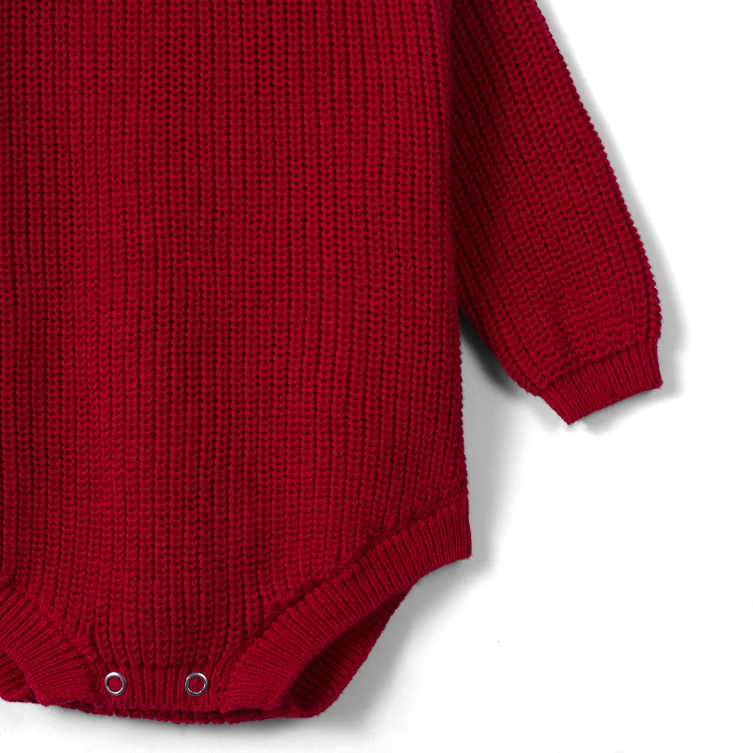 Classic Chunky Knit Baby Romper in Red Xmas - Aaria Tees Aaria Tees