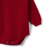 Classic Chunky Knit Baby Romper in Red Xmas - Aaria Tees Aaria Tees