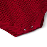 Classic Chunky Knit Baby Romper in Red Xmas - Aaria Tees Aaria Tees
