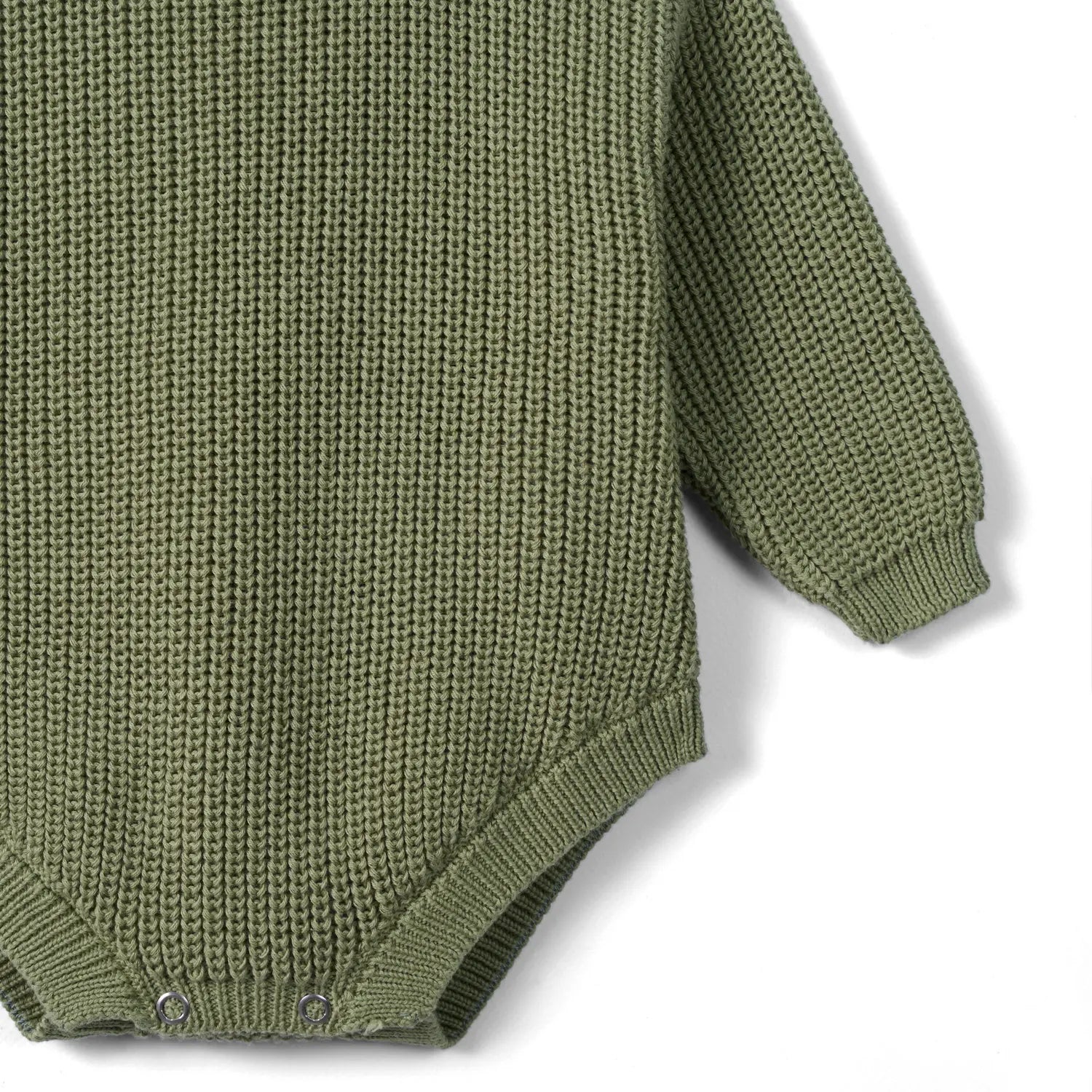 Classic Chunky Knit Baby Romper in Sage Green - Aaria Tees Aaria Tees