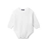 Classic Chunky Knit Baby Romper in White - Aaria Tees Aaria Tees