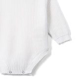 Classic Chunky Knit Baby Romper in White - Aaria Tees Aaria Tees