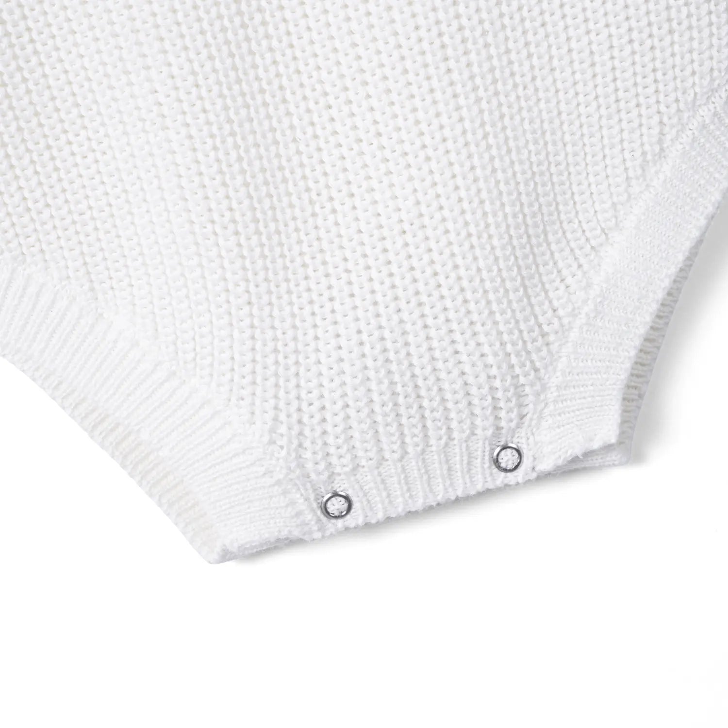 Classic Chunky Knit Baby Romper in White - Aaria Tees Aaria Tees