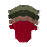 Classic Chunky Knit Baby Romper in Sage Green - Aaria Tees Aaria Tees