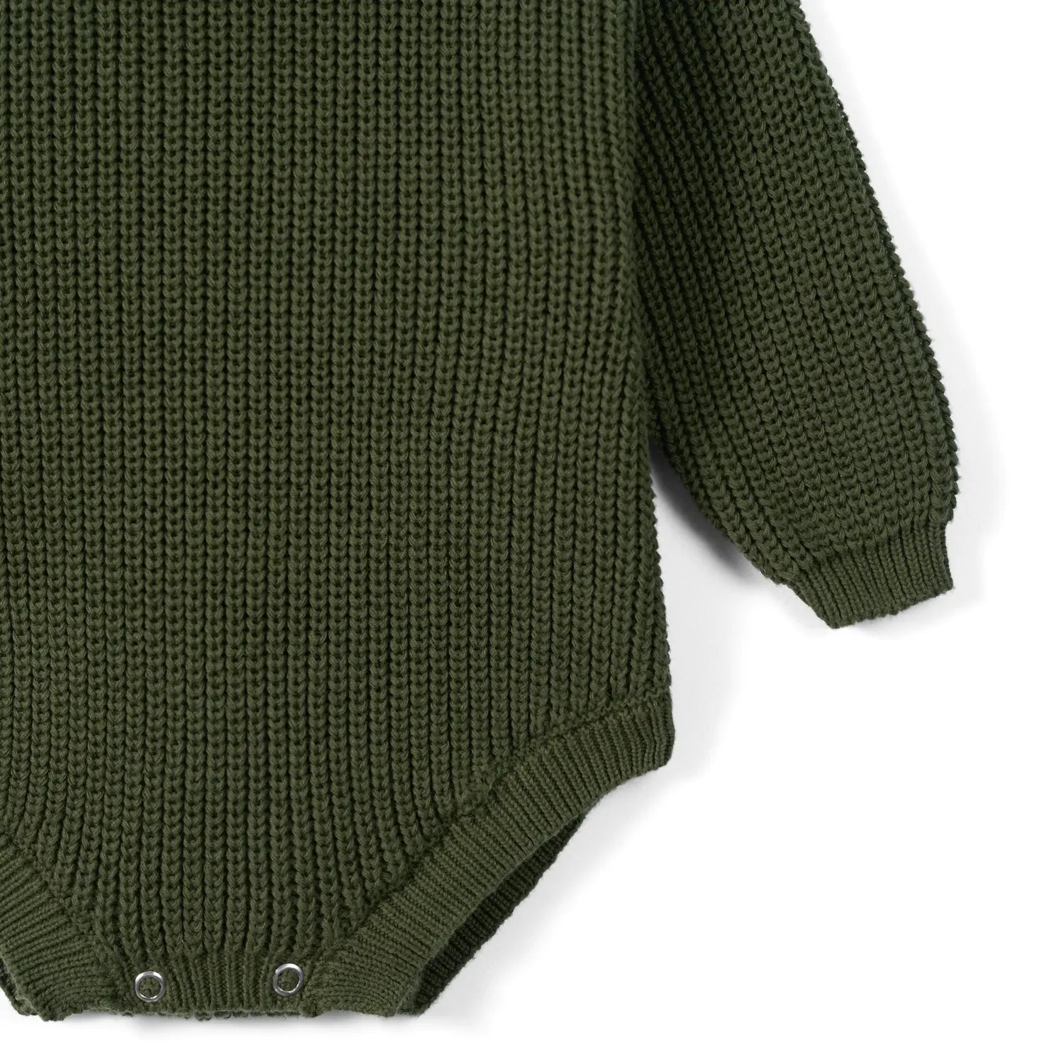 Classic Chunky Knit Baby Romper in Forest Green - Aaria Tees Aaria Tees