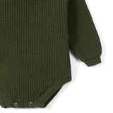 Classic Chunky Knit Baby Romper in Forest Green - Aaria Tees Aaria Tees