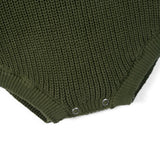Classic Chunky Knit Baby Romper in Forest Green - Aaria Tees Aaria Tees