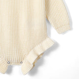 Ruffle Chunky Knit Baby Romper in Cream - Aaria Tees Aaria Tees