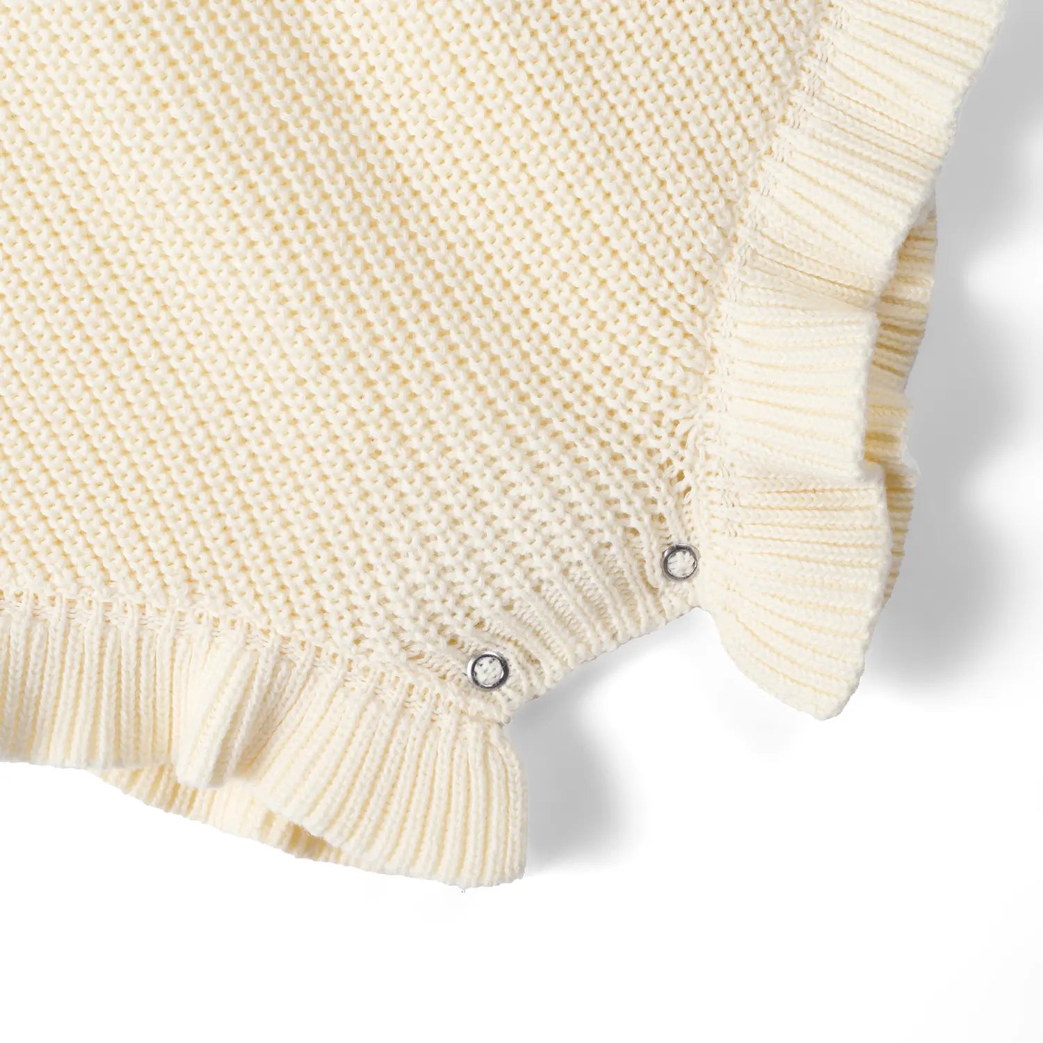 Ruffle Chunky Knit Baby Romper in Cream - Aaria Tees Aaria Tees