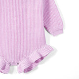 Ruffle Chunky Knit Baby Romper in Lilac - Aaria Tees Aaria Tees