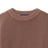 Ruffle Chunky Knit Baby Romper in Mocha - Aaria Tees Aaria Tees