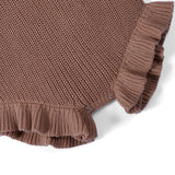 Ruffle Chunky Knit Baby Romper in Mocha - Aaria Tees Aaria Tees