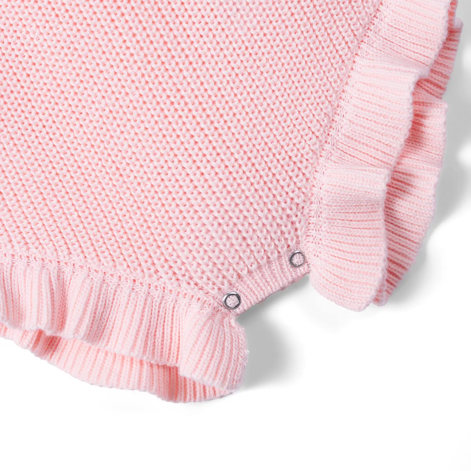 Ruffle Chunky Knit Baby Romper in Pink - Aaria Tees Aaria Tees