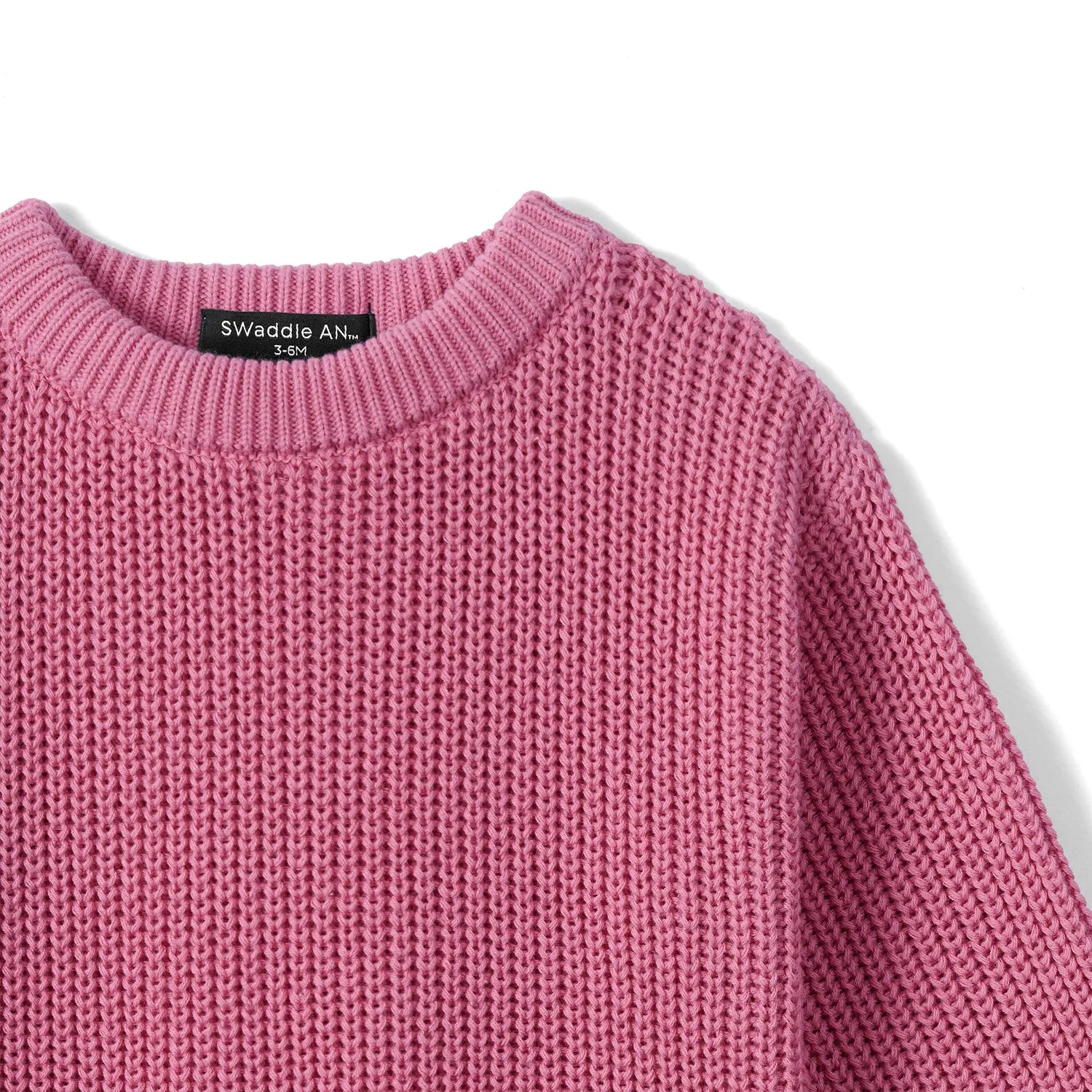 Ruffle Chunky Knit Baby Romper in Rose Pink - Aaria Tees Aaria Tees