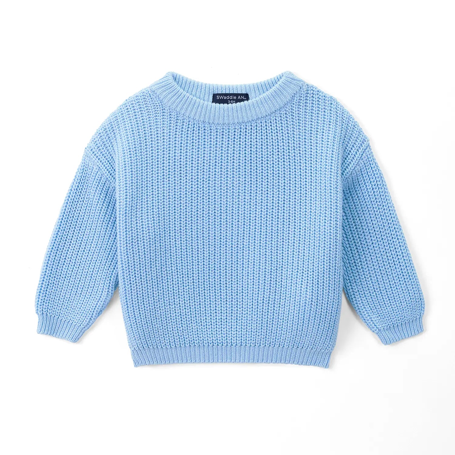 Classic Knit Baby Sweater in Baby Blue - Aaria Tees Aaria Tees