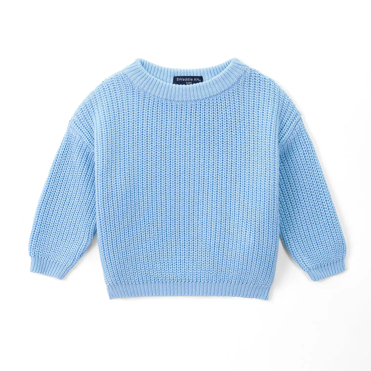 Classic Knit Baby Sweater in Baby Blue - Aaria Tees