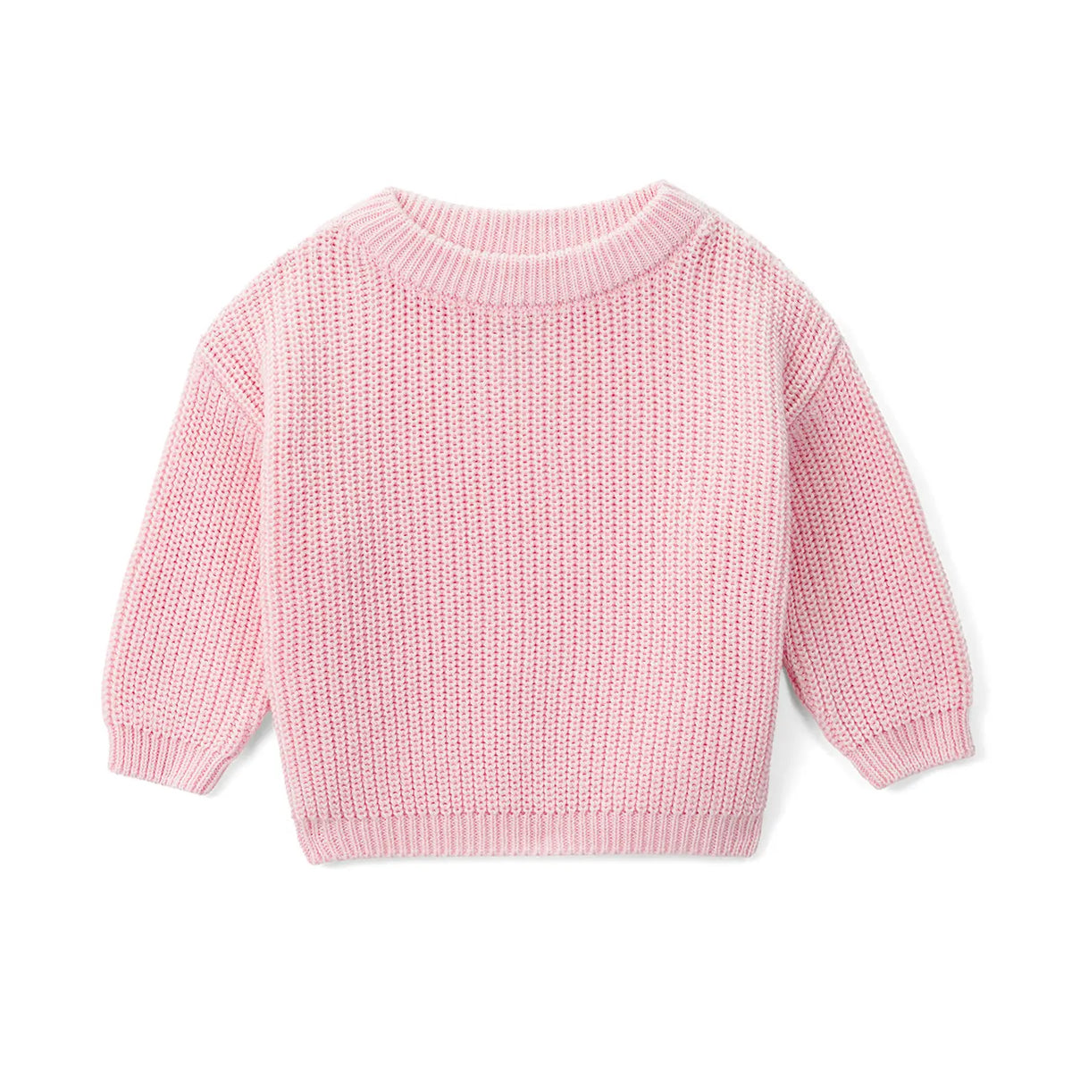Classic Pink Knit Baby Sweater - Aaria Tees