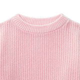 Classic Pink Knit Baby Sweater - Aaria Tees Aaria Tees