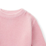 Classic Pink Knit Baby Sweater - Aaria Tees Aaria Tees