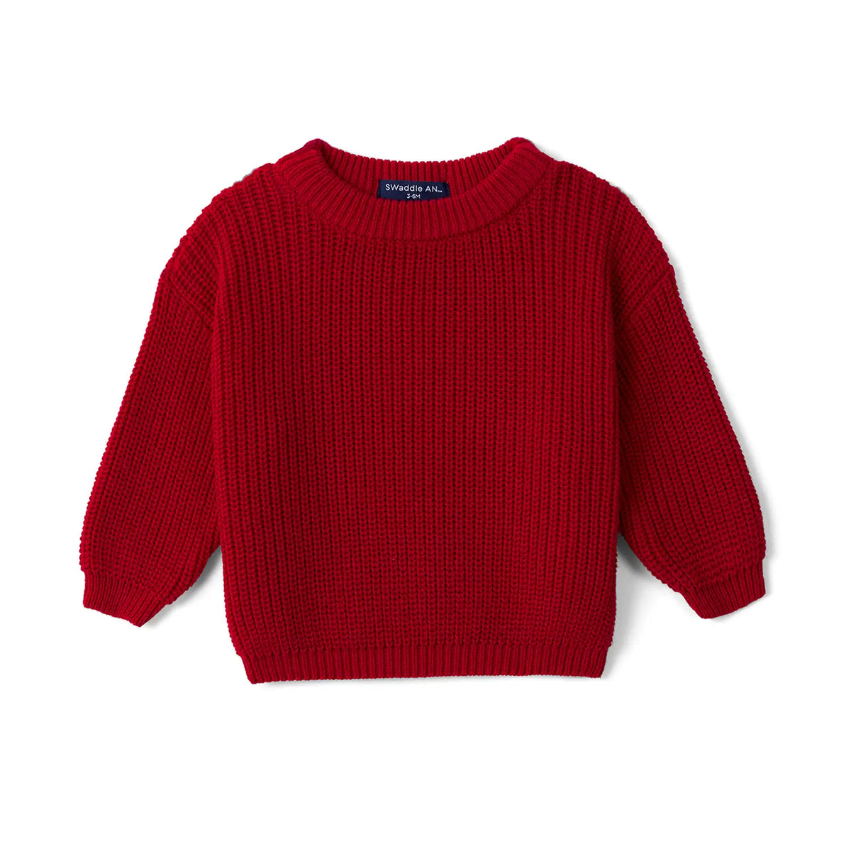 Classic Knit Baby Sweater in Red Xmas - Aaria Tees