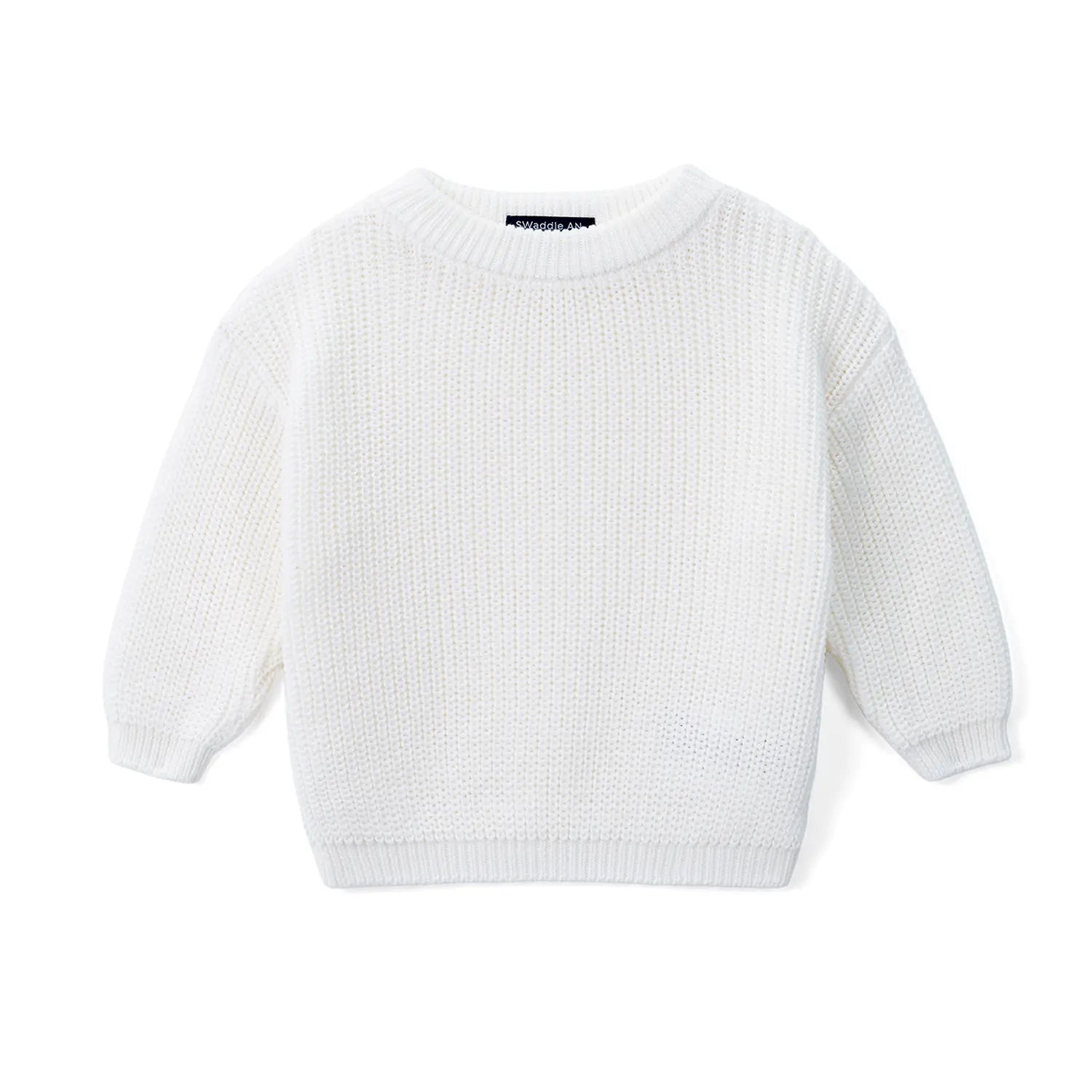 Classic Knit Baby Sweater in Timeless White - Aaria Tees Aaria Tees