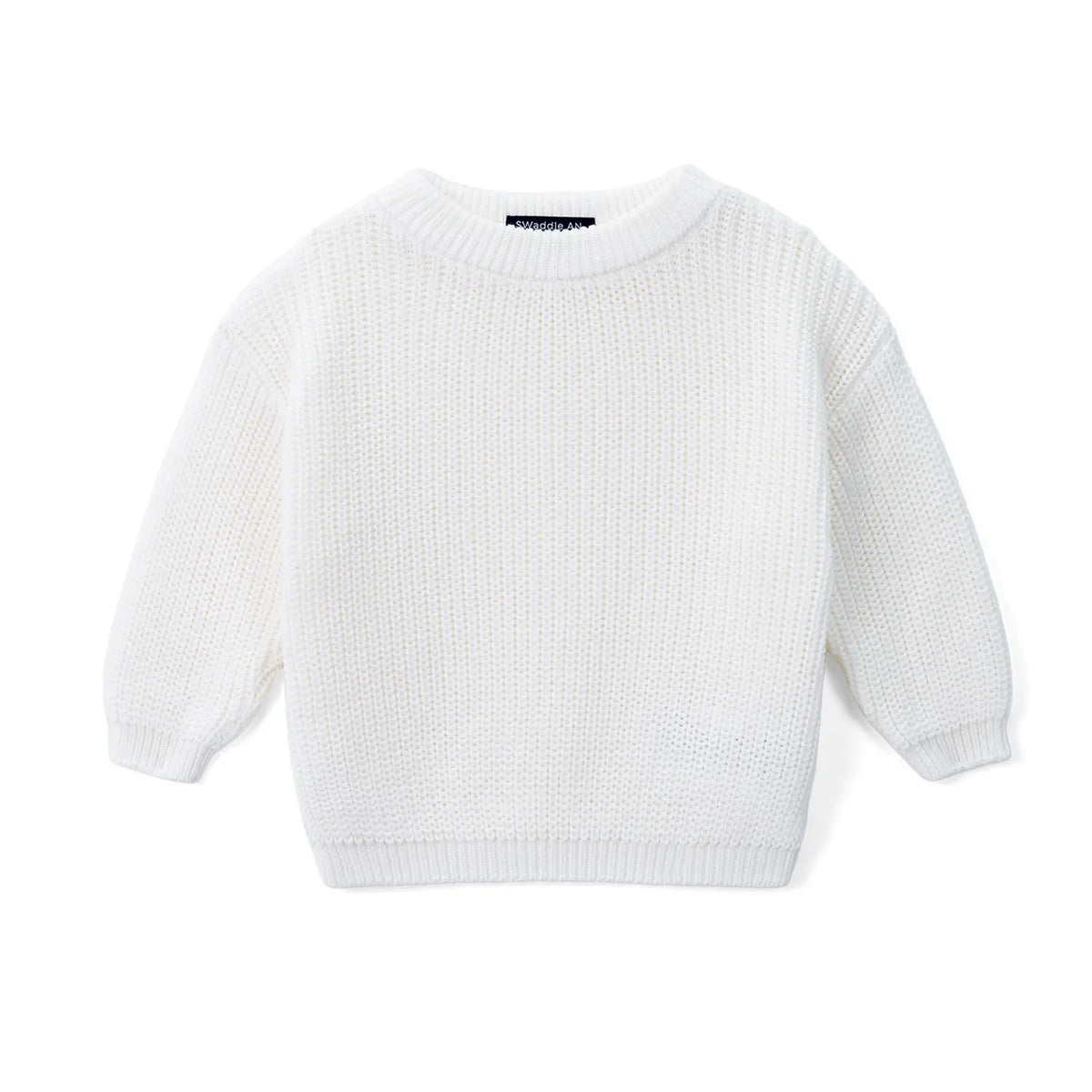 Classic Knit Baby Sweater in Timeless White - Aaria Tees
