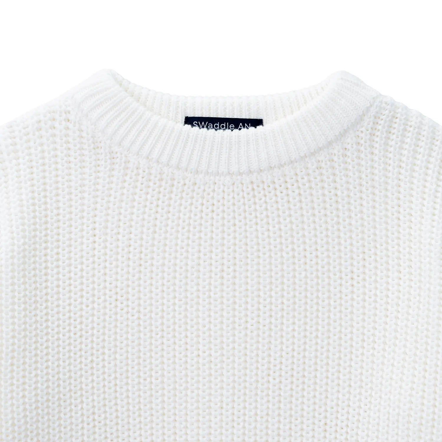Classic Knit Baby Sweater in Timeless White - Aaria Tees Aaria Tees