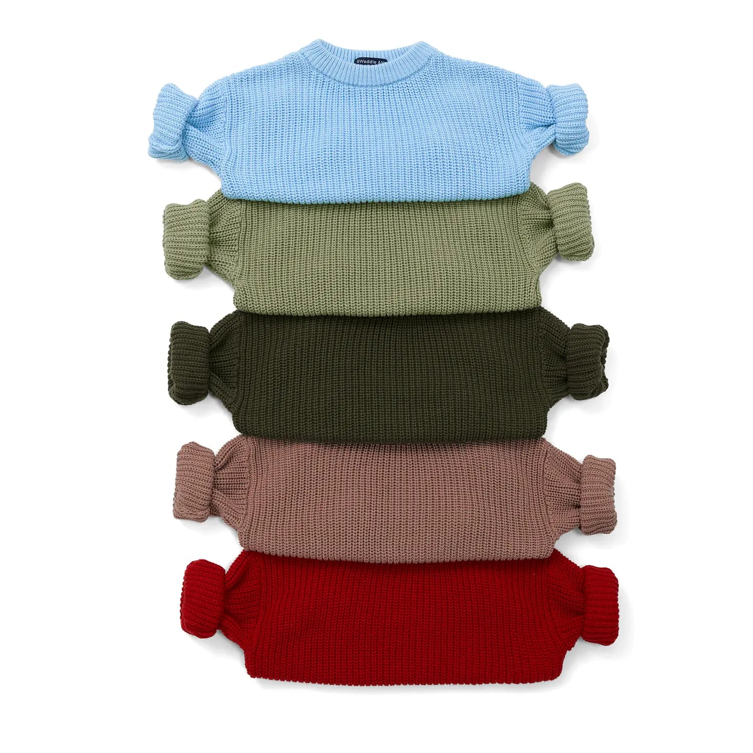 Classic Knit Baby Sweater in Baby Blue - Aaria Tees Aaria Tees