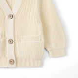 Classic Cardigan with Pockets in Cream - Aaria Tees Aaria Tees