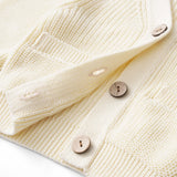Classic Cardigan with Pockets in Cream - Aaria Tees Aaria Tees
