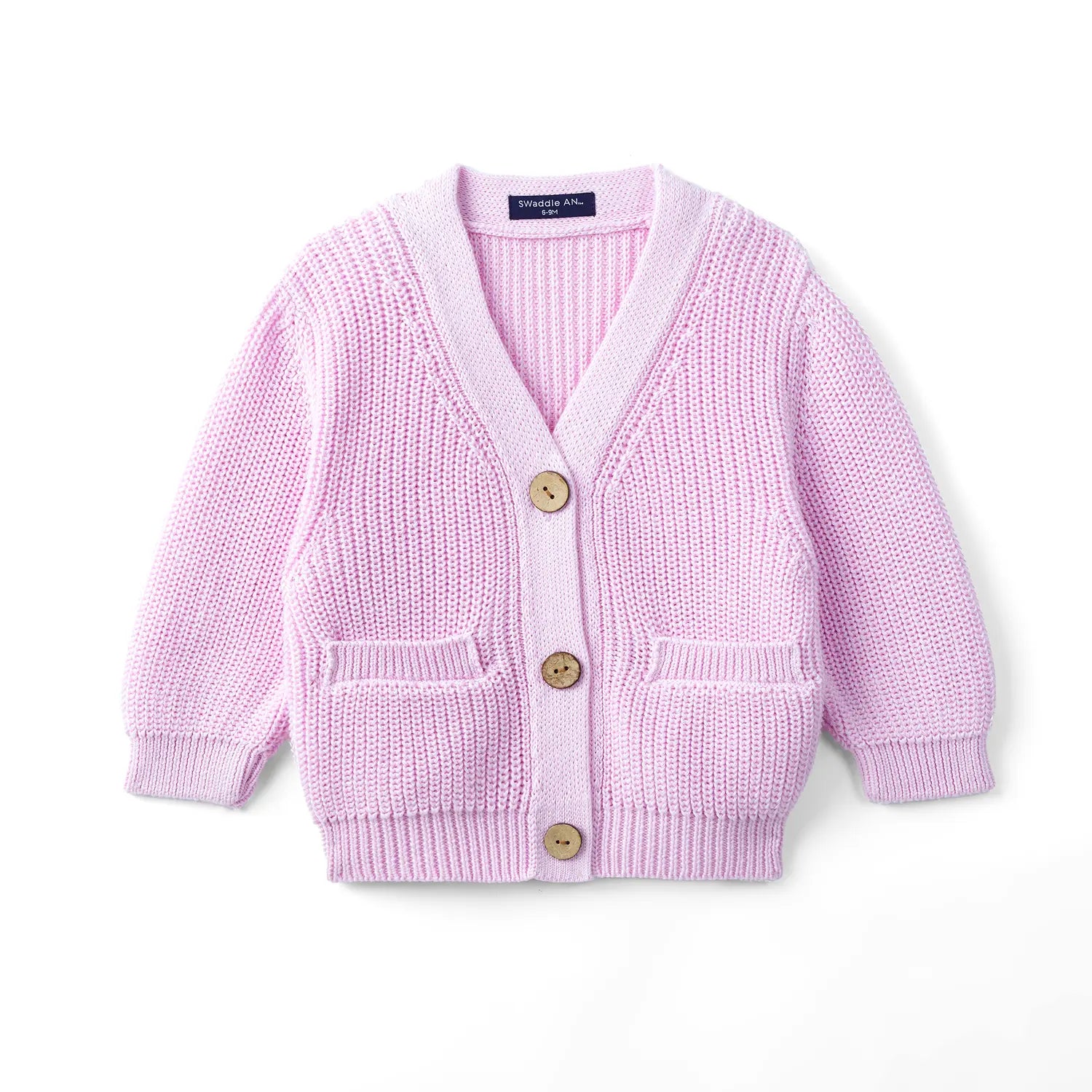 Classic Cardigan with Pockets in Lilac - Aaria Tees Aaria Tees