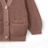 Classic Cardigan with Pockets in Mocha - Aaria Tees Aaria Tees
