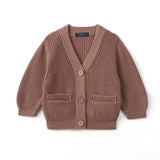 Classic Cardigan with Pockets in Mocha - Aaria Tees Aaria Tees