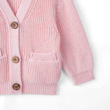 Classic Cardigan with Pockets in Pink - Aaria Tees Aaria Tees