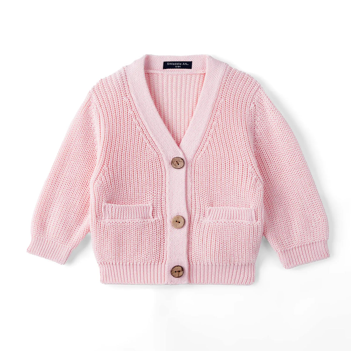 Classic Cardigan with Pockets in Pink - Aaria Tees