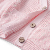 Classic Cardigan with Pockets in Pink - Aaria Tees Aaria Tees