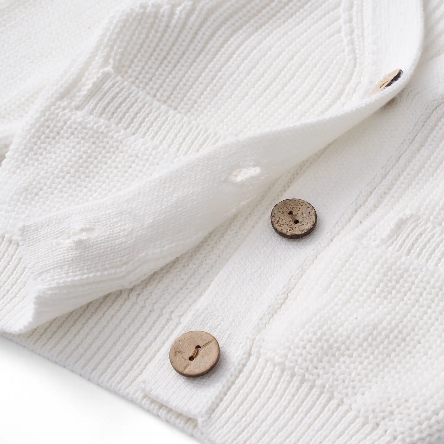 Classic Cardigan with Pockets in White - Aaria Tees Aaria Tees