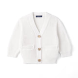 Classic Cardigan with Pockets in White - Aaria Tees Aaria Tees