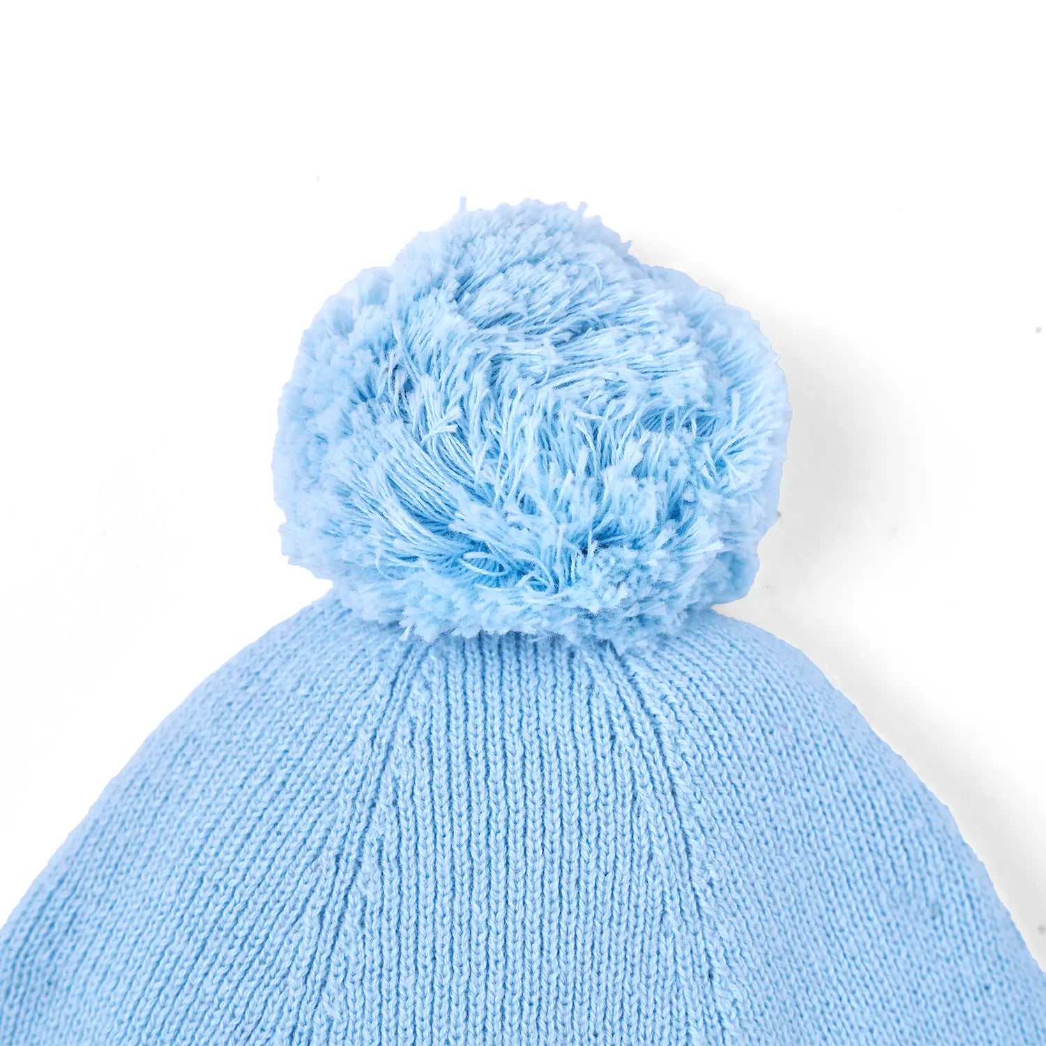 Knit Baby Pom Beanie in Baby Blue - Aaria Tees Aaria Tees