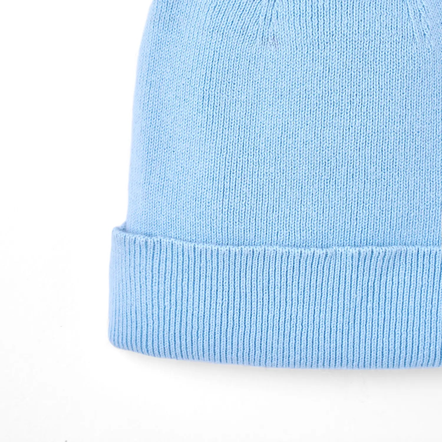 Knit Baby Pom Beanie in Baby Blue - Aaria Tees Aaria Tees