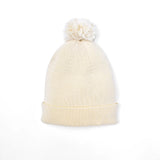 Knit Baby Pom Beanie in Cream - Aaria Tees Aaria Tees