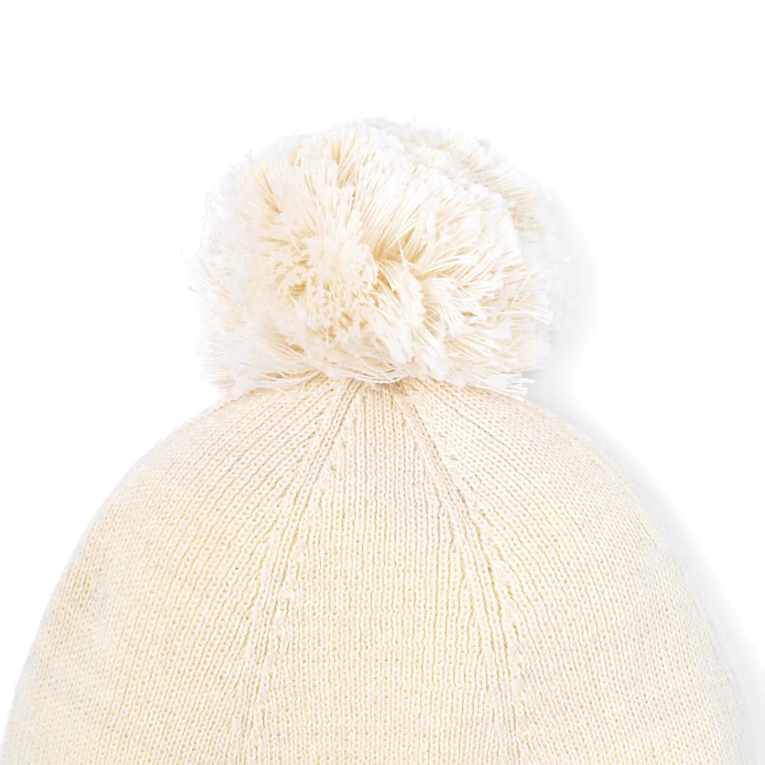 Knit Baby Pom Beanie in Cream - Aaria Tees Aaria Tees
