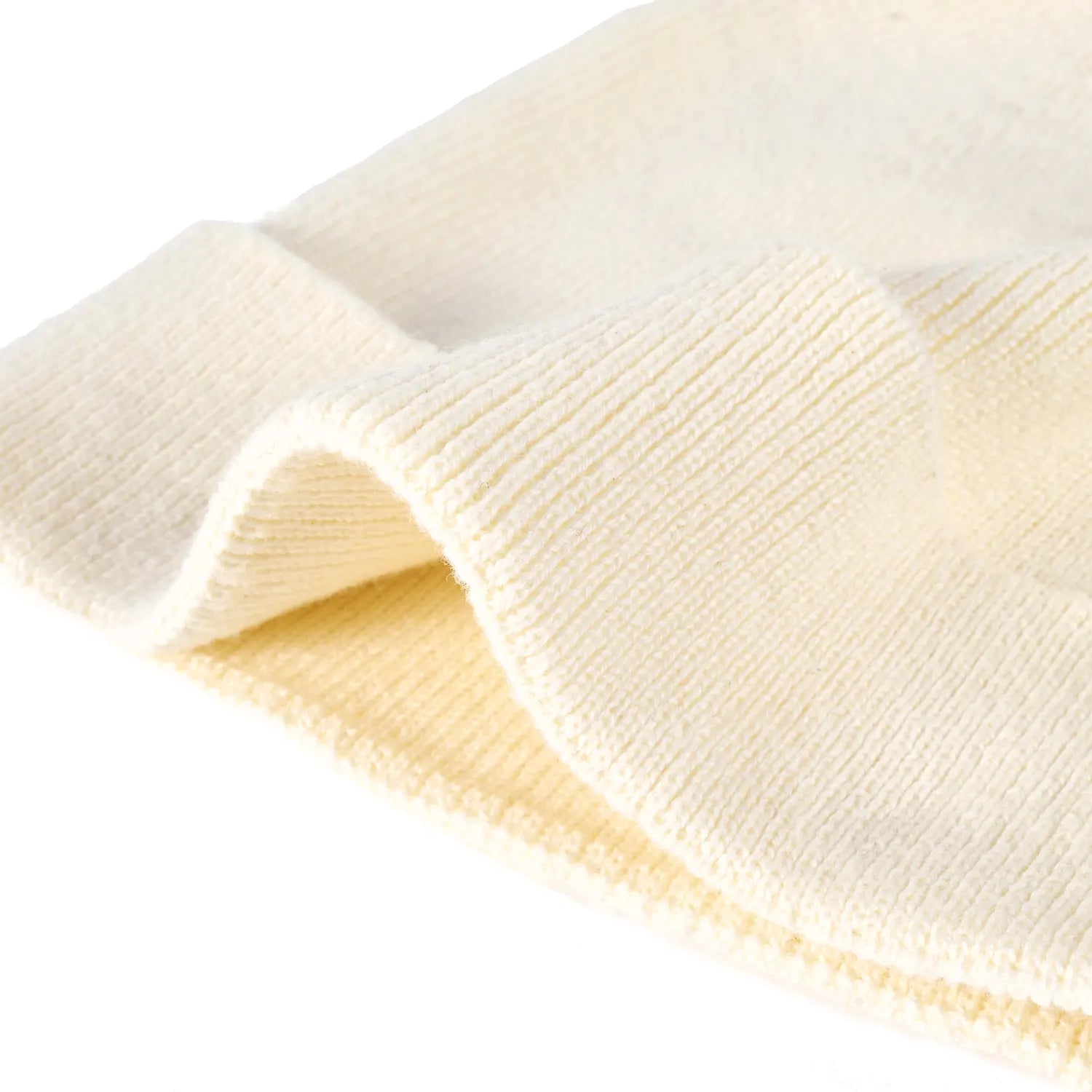 Knit Baby Pom Beanie in Cream - Aaria Tees Aaria Tees